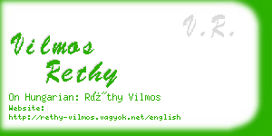 vilmos rethy business card